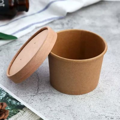 Tazas de la sopa de Logo Printing Noodle Disposable Paper con la tapa