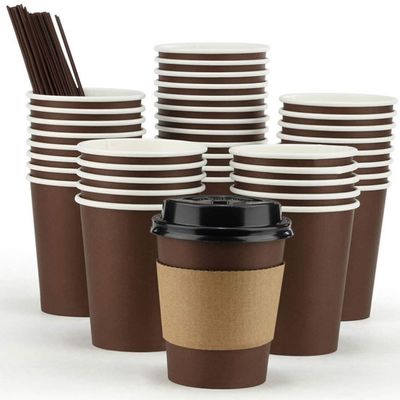 Taza de café disponible del papel de capa doble con las tazas de café de papel para llevar de la tapa
