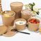 Kraft se lleva los cuencos de sopa de papel disponibles 10oz para el envase de comida frustrado del oro caliente de la comida