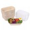 La sopa de papel disponible rectangular 1300ml del queso rueda caja biodegradable del bagazo del envase de comida de la ensalada con la cubierta de la tapa