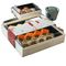 El sushi japonés del almuerzo de la caja disponible para llevar del sushi encajona el empaquetado de papel