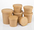Cuenco disponible de papel biodegradable para llevar abonable amistoso de la taza de la sopa del PLA Kraft de Eco 8oz 12oz 16oz 26oz 32oz