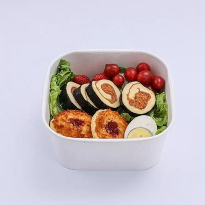 el cuadrado 1400ml almuerza cuenco de ensalada de Bento Box Disposable Takeaway Paper