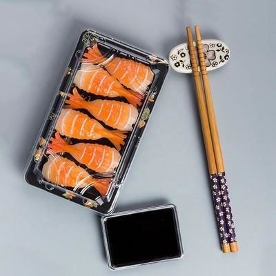 Categoría alimenticia de encargo del sushi de Thermoforming de la ampolla del plástico transparente del envase rectangular de la caja