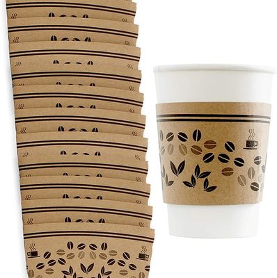 Manga de encargo de la taza del café de papel de papel disponible del soporte de vaso del café