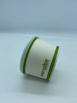 cuenco de sopa caliente redondo blanco de capa disponible de la Aceite-prueba del PLA 8oz con la tapa