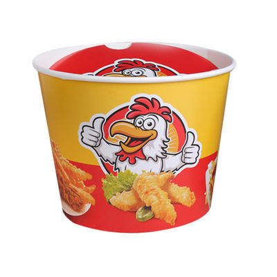 Cubos de papel de la comida del cubo de papel de Fried Chicken Bucket Happy Family con la tapa
