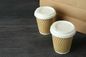 Diverso tamaño Kraft ondula las tazas de café de papel modificó a Logo For Hot Drinking para requisitos particulares